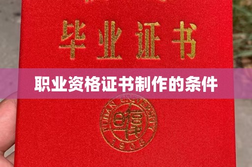 周口职业资格证书制作的条件