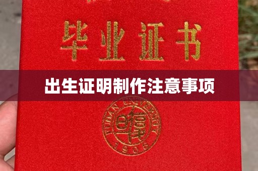 周口出生证明制作注意事项