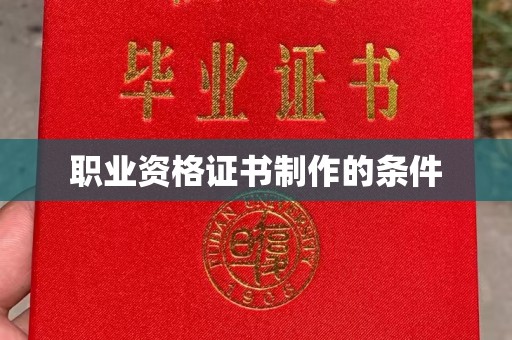 周口职业资格证书制作的条件