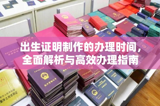 周口出生证明制作的办理时间，全面解析与高效办理指南