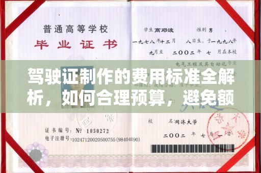 周口驾驶证制作的费用标准全解析，如何合理预算，避免额外支出