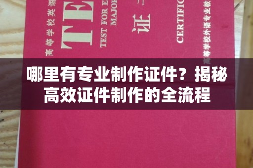 周口哪里有专业制作证件？揭秘高效证件制作的全流程